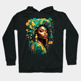 Black Woman HipHop modern tribal splash art design Hoodie